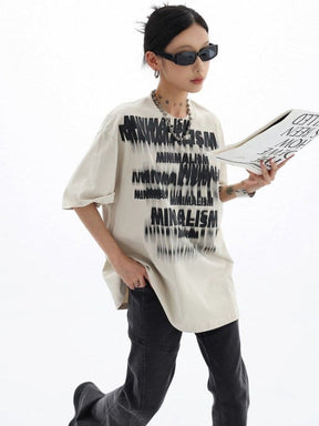 Streetwear Fuzzy Shadow Printed Cotton T-Shirt - Sharbhy