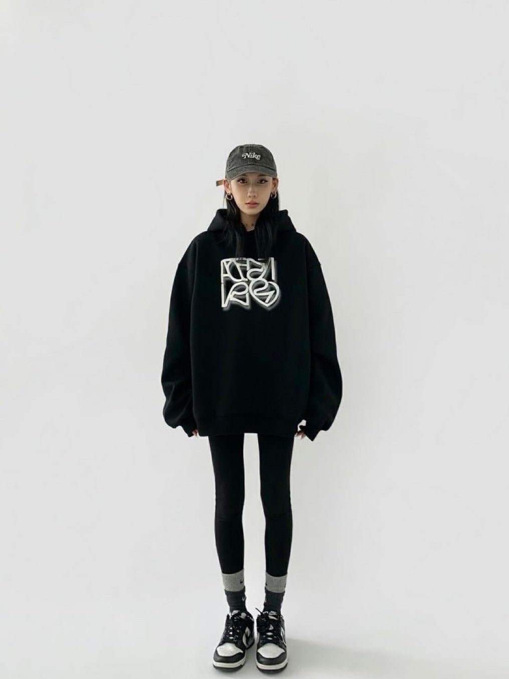 Typography Trend Heavyweight Loose Fit Hoodie - Sharbhy