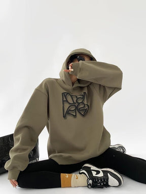 Typography Trend Heavyweight Loose Fit Hoodie - Sharbhy